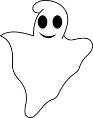 Simple happy ghost with a smile