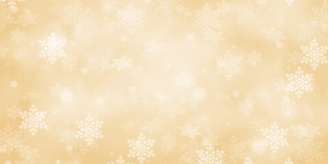 Christmas background golden pattern with copyspace copy space in winter card snow flakes snowflakes wallpaper panorama