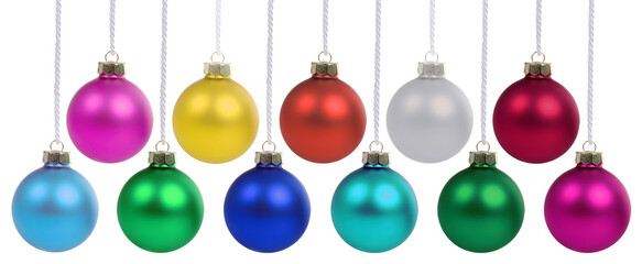 Christmas ornaments balls decoration isolated on a white background