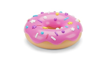 Pink Glazed Donut with Sprinkles.