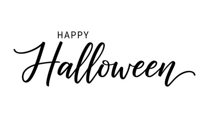Happy Halloween: A festive calligraphy celebrating the spooktacular holiday in a playful, eye-catching design. Capturing the essence of autumn's most anticipated celebration.