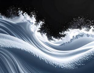 Abstract waves of icy gray and white