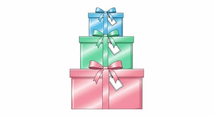 Colorful Stacked Gift Boxes with Ribbons for Any Celebration or Occasion