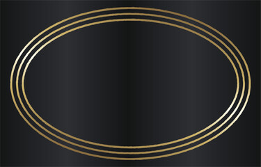 Elegant Golden Oval Frame on Dark Background.