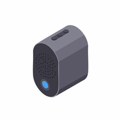 Fototapeta premium Isometric Dark Gray Wireless Speaker with Control Button Home Entertainment Audio Device