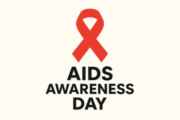 World AIDS Day Flat Vector Illustration with Red Ribbon Symbol