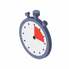 Isometric Illustration Stopwatch Timer Deadline Urgent Countdown App Design Element