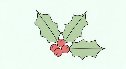 Vibrant Holly Plant with Red Berries Illustrating Festive Holiday Cheer in Nature