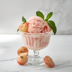 Gourmet Lychee Frozen Dessert in Glass Bowl