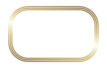 Elegant Golden Rounded Rectangle Frame for Design.