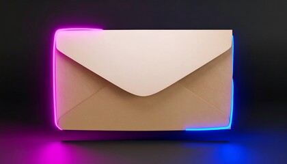 3D envelope with neon glow