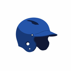 Flat Illustration Baseball Helmet Protective Gear Equipment For Sporting Activities