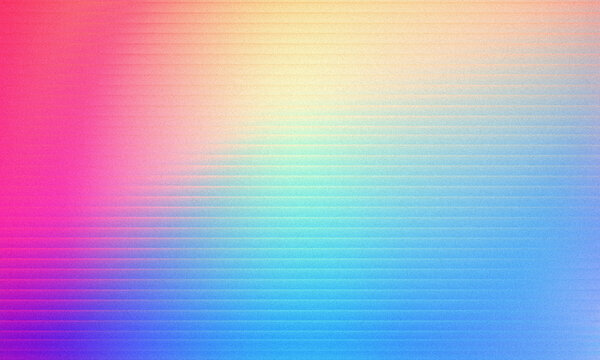 Horizontal lines texture with pink yellow and blue gradient background abstract