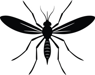 mosquito silhouette vector, insect pest illustration
