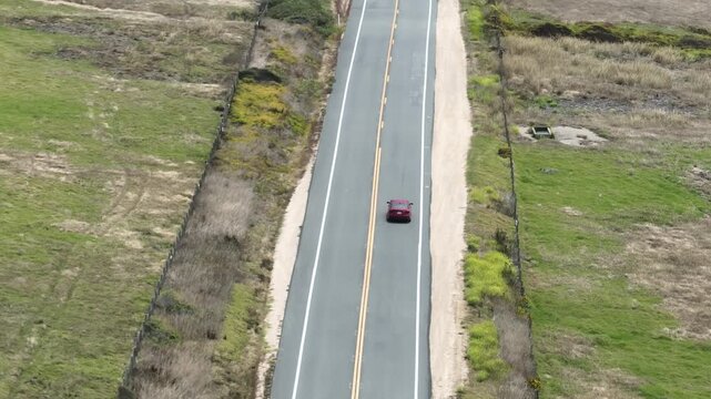 Highway 1 in Big Sur California Aerial Telephoto View