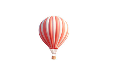 Obraz premium Pink hot air balloon against clear sky: solitude and adventure in flight, cut out