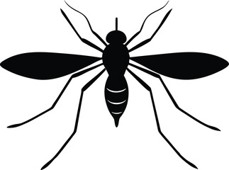 mosquito symbol, flying bug silhouette
