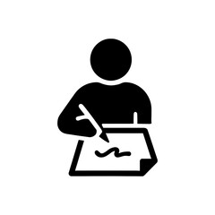 Man writing on paper icon