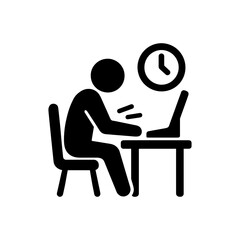 Man working on a laptop icon
