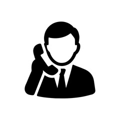 Man on a phone call icon