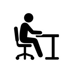 Man sitting at a desk icon