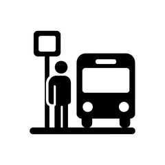 Man waiting for a bus icon