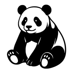 Panda in black and white concept