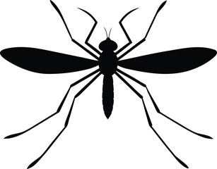 mosquito symbol, flying bug silhouette
