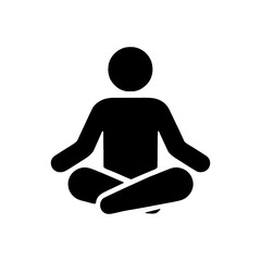 Man meditating calmly icon