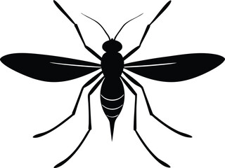 mosquito symbol, flying bug silhouette
