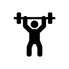Man lifting a barbell icon