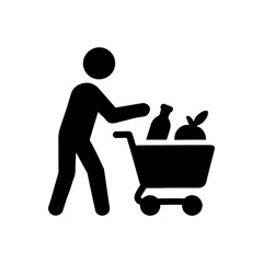 Man pushing a cart icon