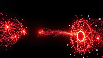 Abstract magnetic forces between two silhouettes, with glowing particles showing attraction.