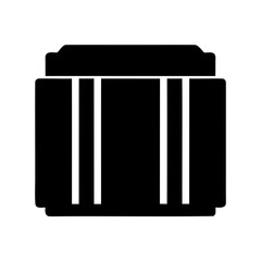 Black box with white lines symbolizing organization, structure, and containment or packaging