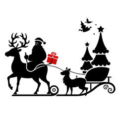 santa claus riding horse