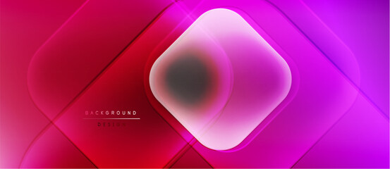 Abstract geometric design. Vibrant pinks, reds create dynamic layers. Smooth gradients, flowing lines suggest movement, modern aesthetic.