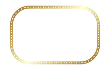 Golden Rounded Rectangle Frame with Dotted Border.