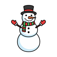 Snowman icon. Happy Snowman. Merry Christmas art.