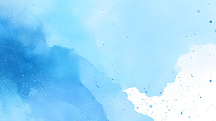A serene and minimalist backdrop with a clean white central field designed for content. Blue watercolor splashes accentuate the corners, blending in soft gradients that resemble handmade brush