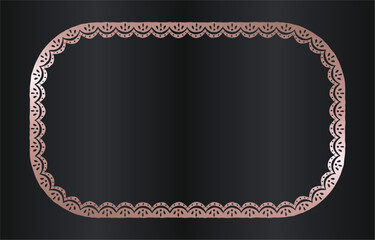 Elegant Rose Gold Frame on Dark Background.