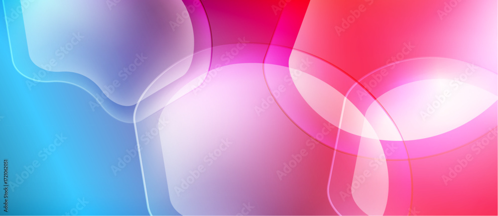 Poster abstract background features flowing shapes, vibrant colors. pink, blue hues blend seamlessly creati