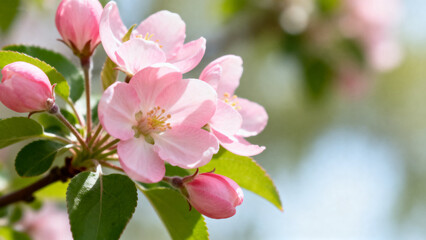 Fototapeta premium Beautiful Pink Apple Blossom in Spring