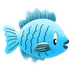Blue fish cartoon