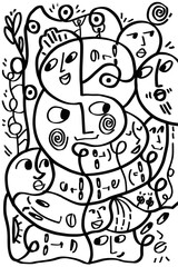 black and white floral pattern