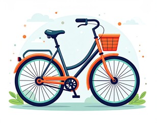 Fototapeta premium Colorful bicycle with basket