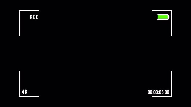 Digital Camera Recording Screen Overlay Background Animation. Camera Viewfinder Screen Overlay for a few seconds.