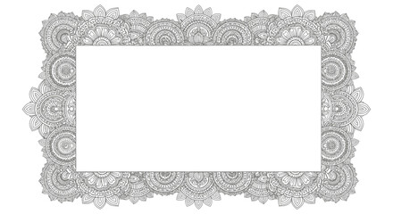 Elegant mandala frame for creative projects invites tranquility and inspiration, adding a touch of artistic flair to your designs and presentations