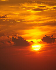 Vertical shot of a beautiful sunset sky