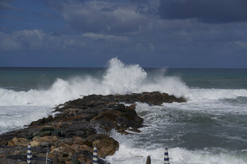 Waves crashing at Belvedere Marittimo beach