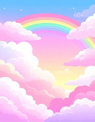 Pastel rainbow cloudscape